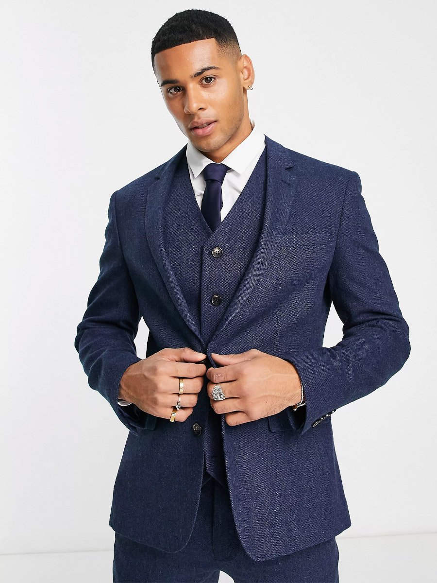 Dark Blue Men Suit